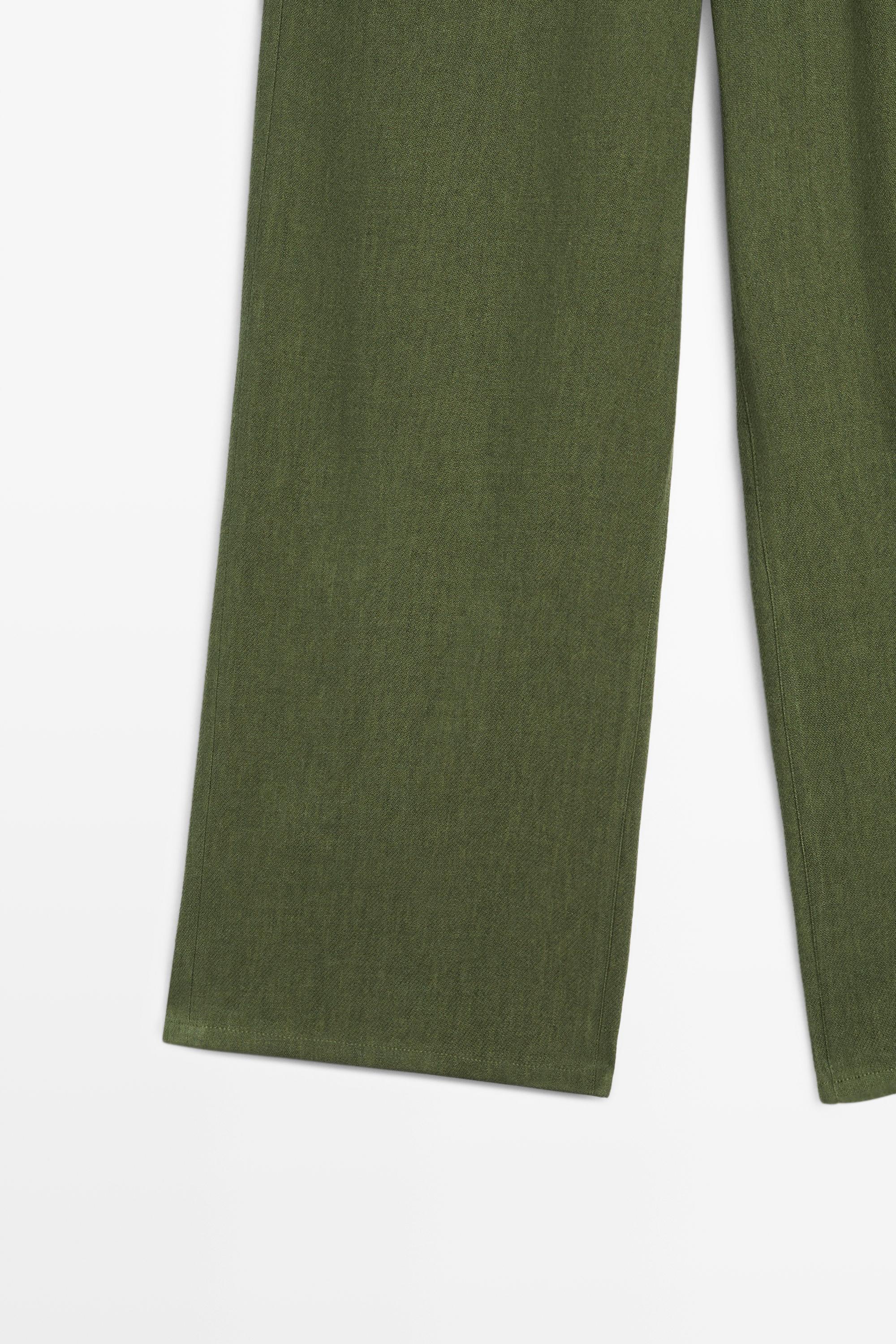 Straight linen blend pants